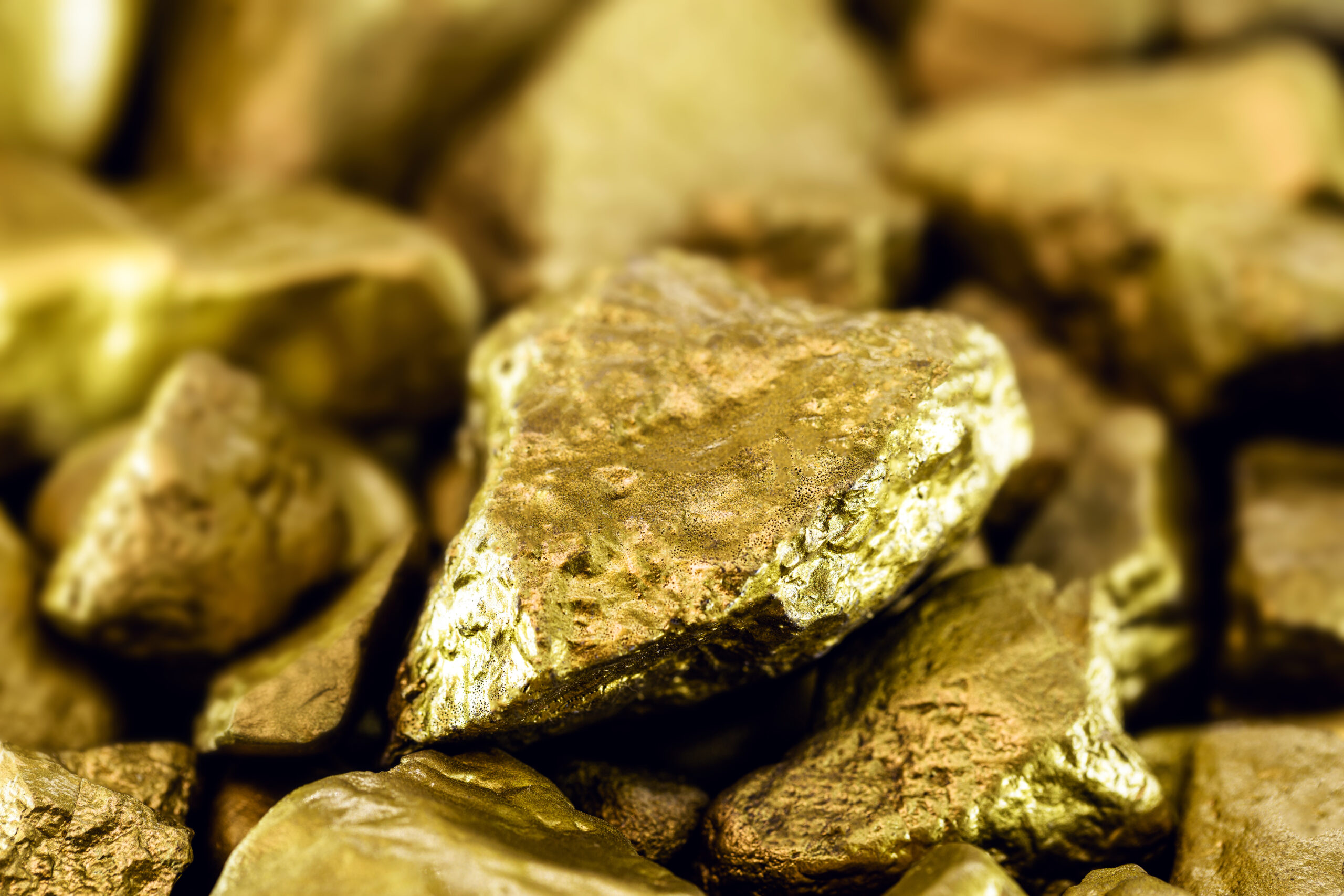 Gold stones rough gold nuggets black surface